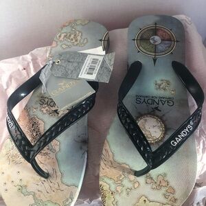 Gandys flip flop in blue map print